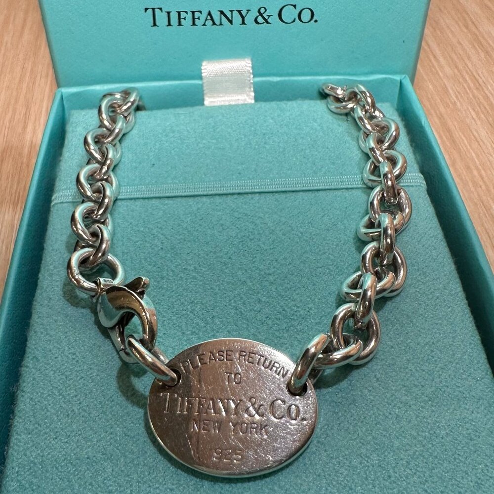 Tiffany & Co Return to Tiffany® Oval Tag Chain Link Choker in Silver